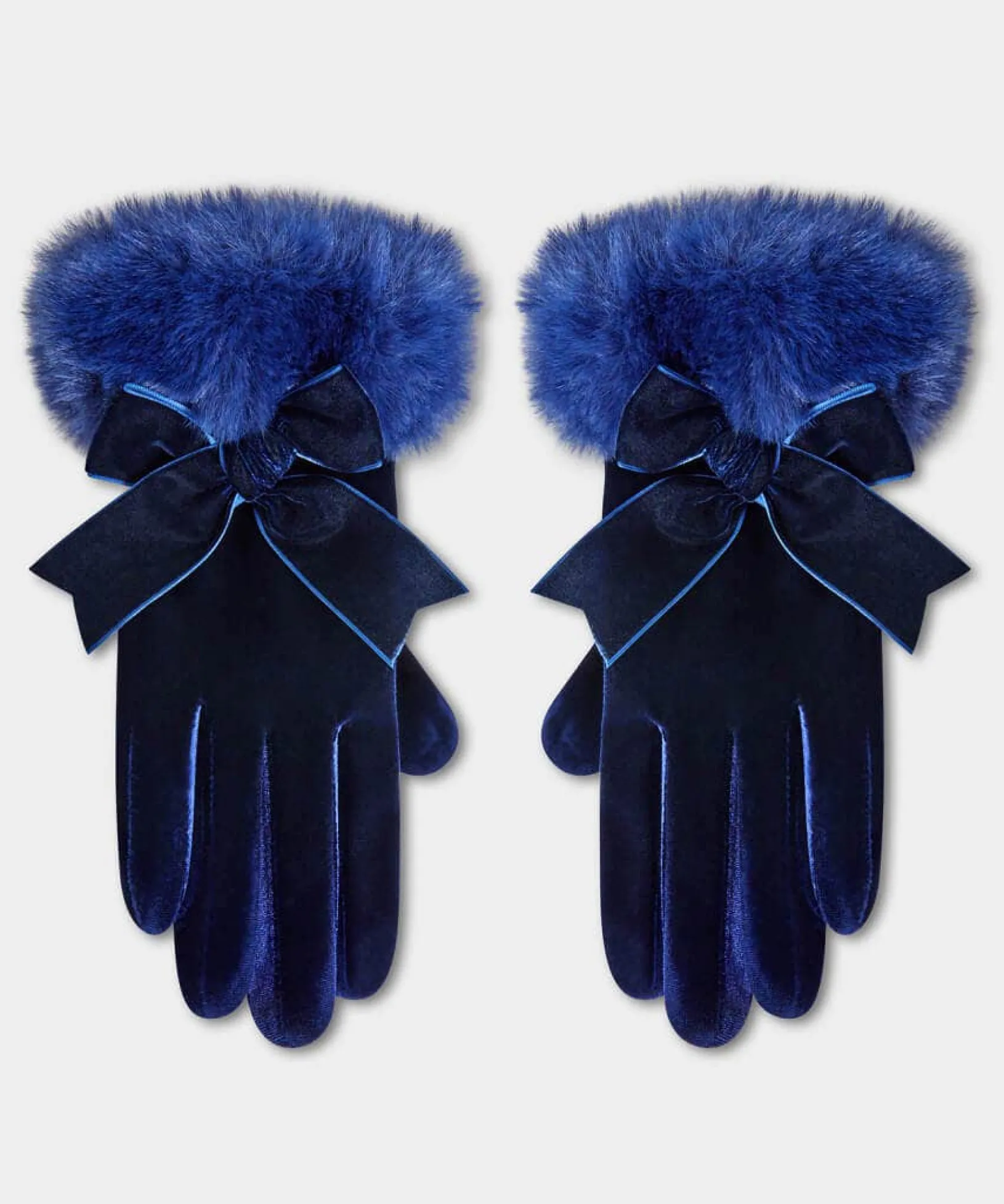 after_dark_faux_fur_trim__0.webp Gifts | Accessories & Jewellery | Sale Accessories & Jewellery | Women's | Women's | Women's Joe Browns After Dark Faux Fur Trim Gloves Midnight Blue
