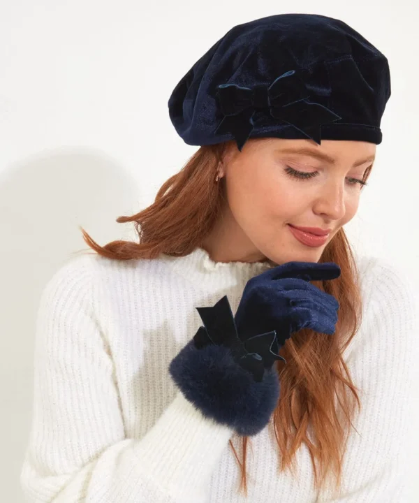 Gifts | Accessories & Jewellery | Sale Accessories & Jewellery | Women's | Women's | Women's Joe Browns After Dark Faux Fur Trim Gloves Midnight Blue