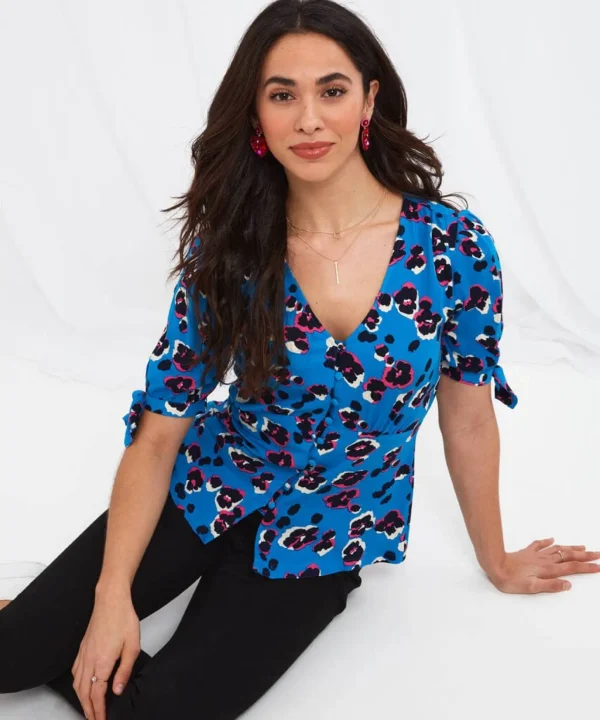 Sale Tops, Tunics & Blouses | Women's Joe Browns Alluring Animal Blouse Blue