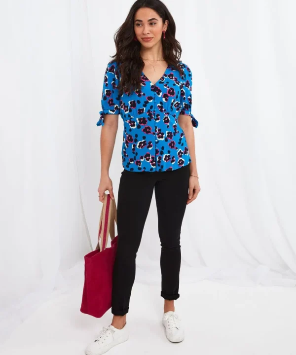Sale Tops, Tunics & Blouses | Women's Joe Browns Alluring Animal Blouse Blue