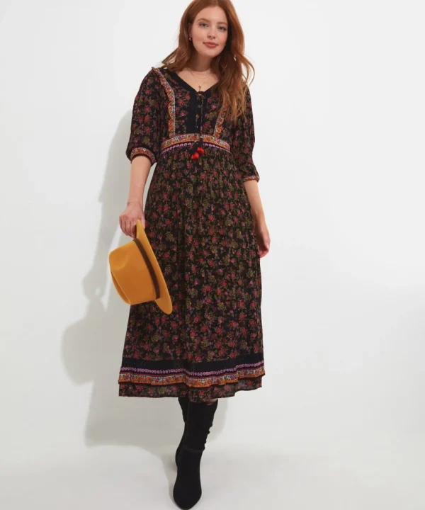 Shop Women's Collection | Maxi Dresses | Boho Dresses | Dresses | Sale Dresses | Top Picks | Top Picks | Top Picks | Women's | Women's Joe Browns Autumn Walks Printed Dress Black