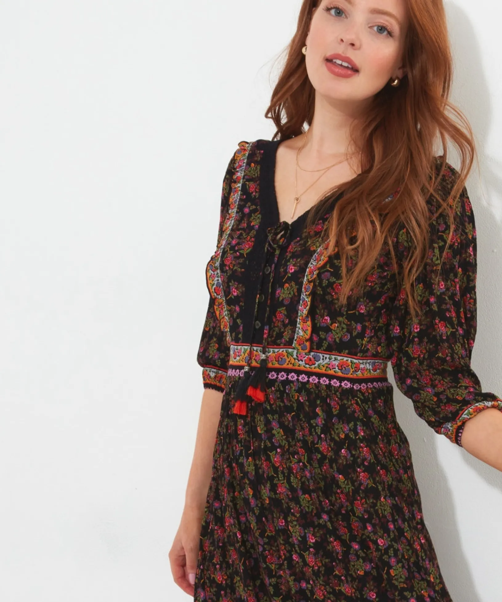autumn_walks_printed_dres_4.webp Shop Women's Collection | Maxi Dresses | Boho Dresses | Dresses | Sale Dresses | Top Picks | Top Picks | Top Picks | Women's | Women's Joe Browns Autumn Walks Printed Dress Black