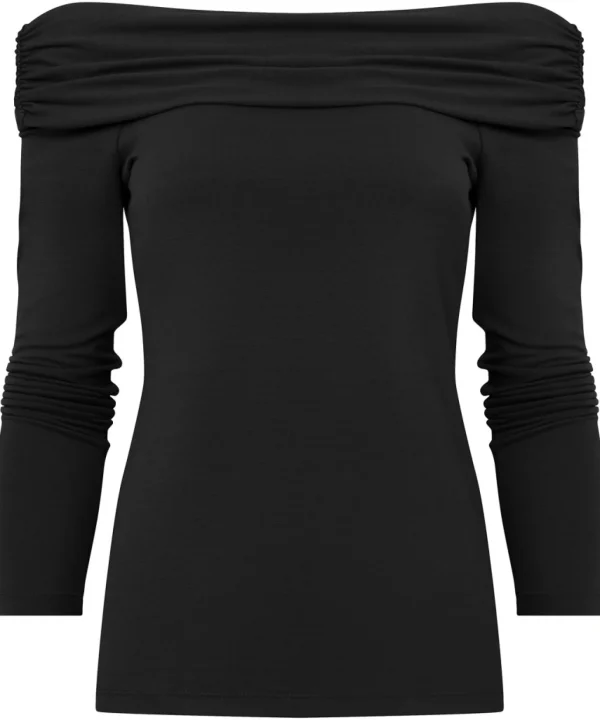 Shop Women's Collection | Tops, Tunics & Blouses | Top Picks | Women's Joe Browns Bardot Jersey Top Black / Orange
