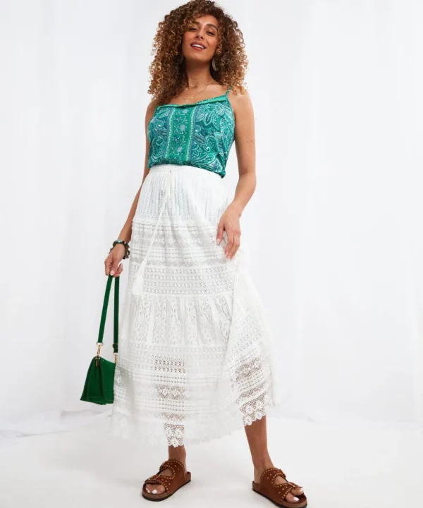 Sale Skirts | Women's Joe Browns Beautiful Lace Maxi Skirt White