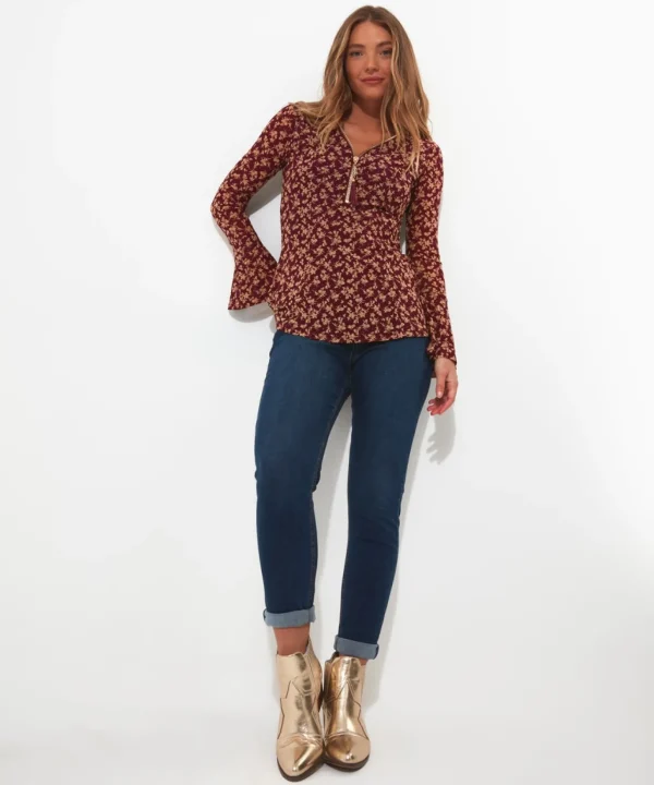 Shop Women's Collection | Tops, Tunics & Blouses | Sale Tops, Tunics & Blouses | Top Picks | Women's | Women's Joe Browns Beautiful Zip Top Berry