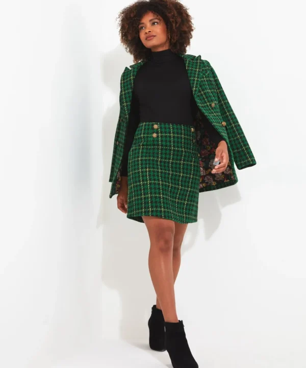 Shop Women's Collection | Skirts | Sale Skirts | Top Picks | Women's | Women's Joe Browns Beautifully Bold Check Skirt Green