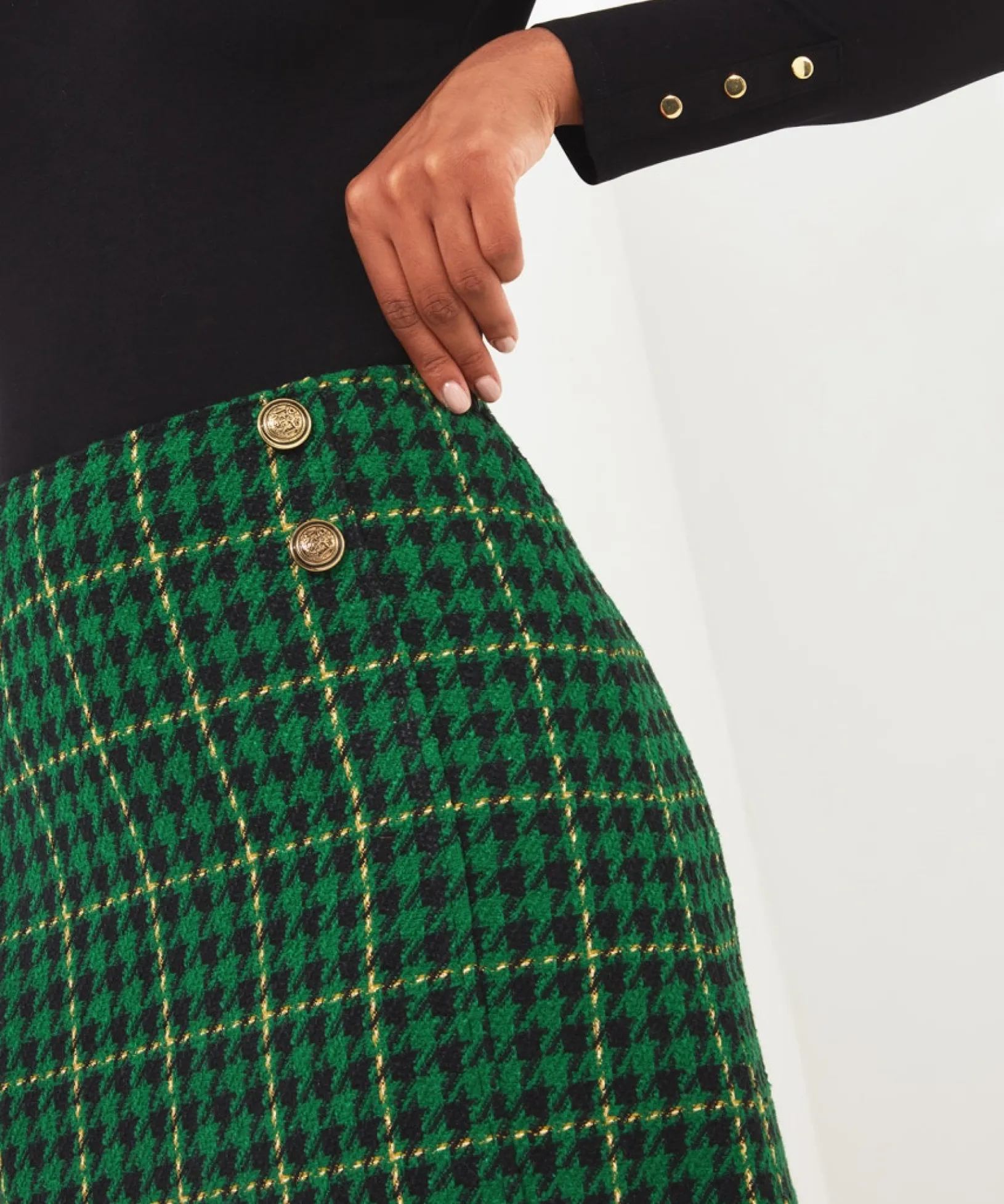 beautifully_bold_check_sk_4.webp Shop Women's Collection | Skirts | Sale Skirts | Top Picks | Women's | Women's Joe Browns Beautifully Bold Check Skirt Green