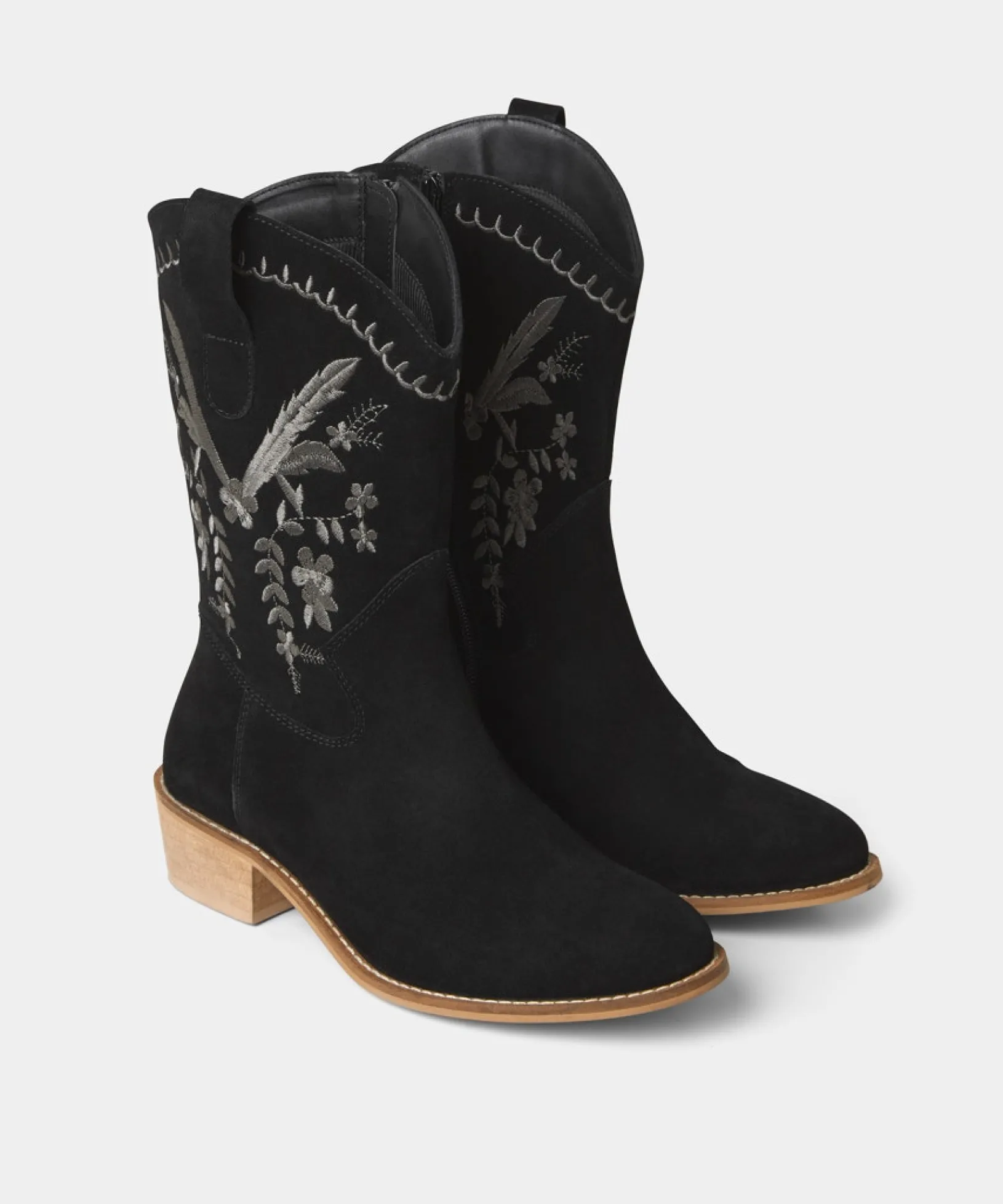 belvedere_embroidered_sue_3.webp Knee High Boots | Ankle Boots | Boots & Shoes | Sale Boots & Shoes | Top Picks | Top Picks | Women's | Women's Joe Browns Belvedere Embroidered Suede Boots Black
