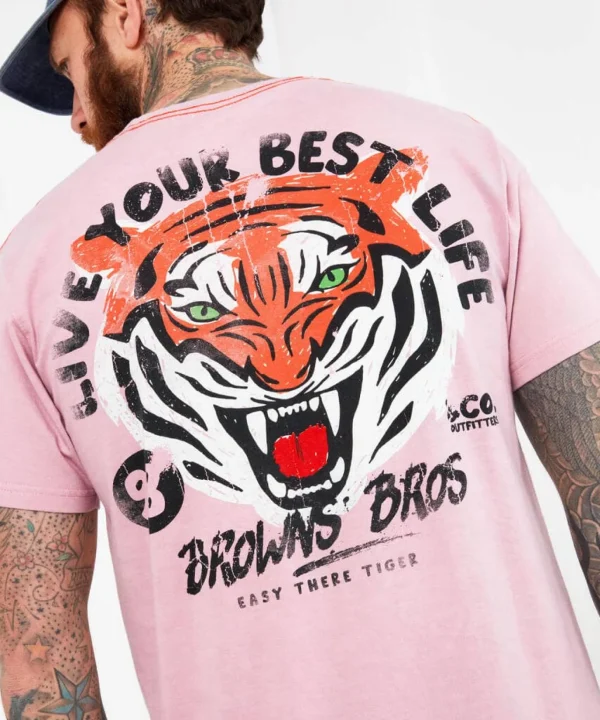Sale Tops & T-Shirts | Men，s Joe Browns Best Life Tee Pink