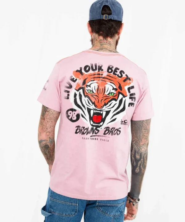 Sale Tops & T-Shirts | Men，s Joe Browns Best Life Tee Pink