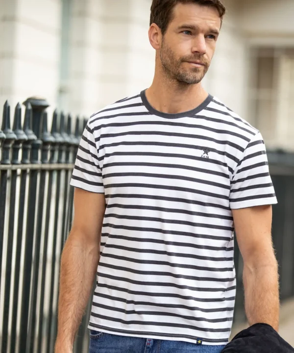 Shop Men's Collection | Plain Tops & T-Shirts | Layering Essentials | Tops & T-Shirts | Top Picks | Top Picks | Men,s | Men,s Joe Browns Beyond Basic Stripe Tee White/Charcoal