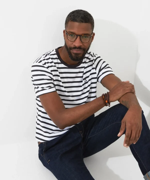 Shop Men's Collection | Plain Tops & T-Shirts | Layering Essentials | Tops & T-Shirts | Top Picks | Top Picks | Men,s | Men,s Joe Browns Beyond Basic Stripe Tee White/Charcoal