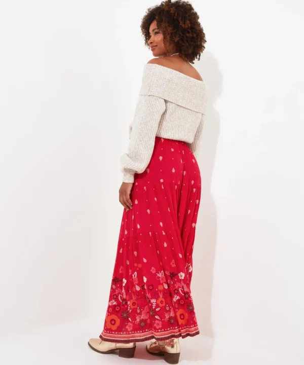 Skirts | Sale Skirts | Women's | Women's Joe Browns Border Print Skirt Red
