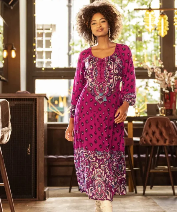 Shop Women's Collection | Vintage & Retro Dresses | Maxi Dresses | Boho Dresses | Party Dresses | Occasion Outfits | Petite | Dresses | Sale Dresses | Top Picks | Top Picks | Top Picks | Top Picks | Top Picks | Top Picks | Women's | Women's | Women's Joe Browns Brilliantly Boho Beaded Dress Pink