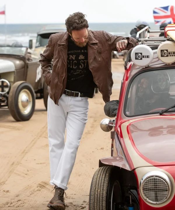 Shop Men's Collection | Leather Jackets | Top Picks | Men，s Joe Browns Burner Leather Jacket Tan