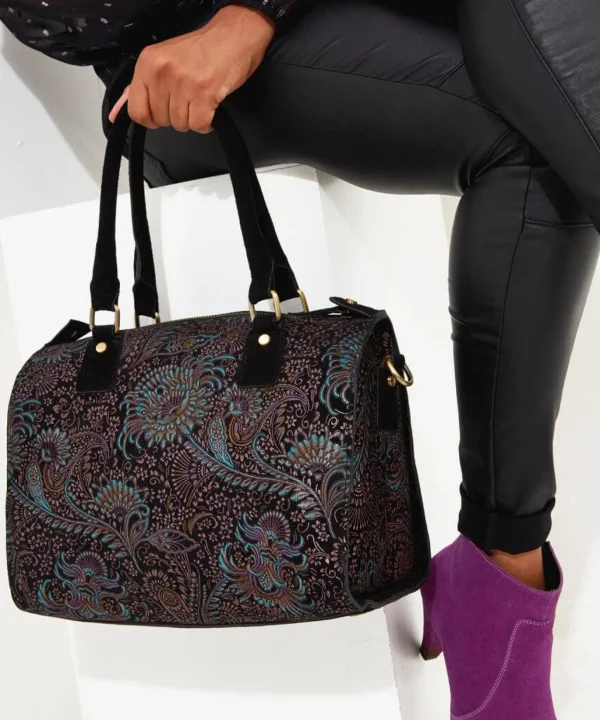 Handbags & Purses | Accessories & Jewellery | Women's | Women's Joe Browns Carmen Print Suede Weekender Bag Black Multi