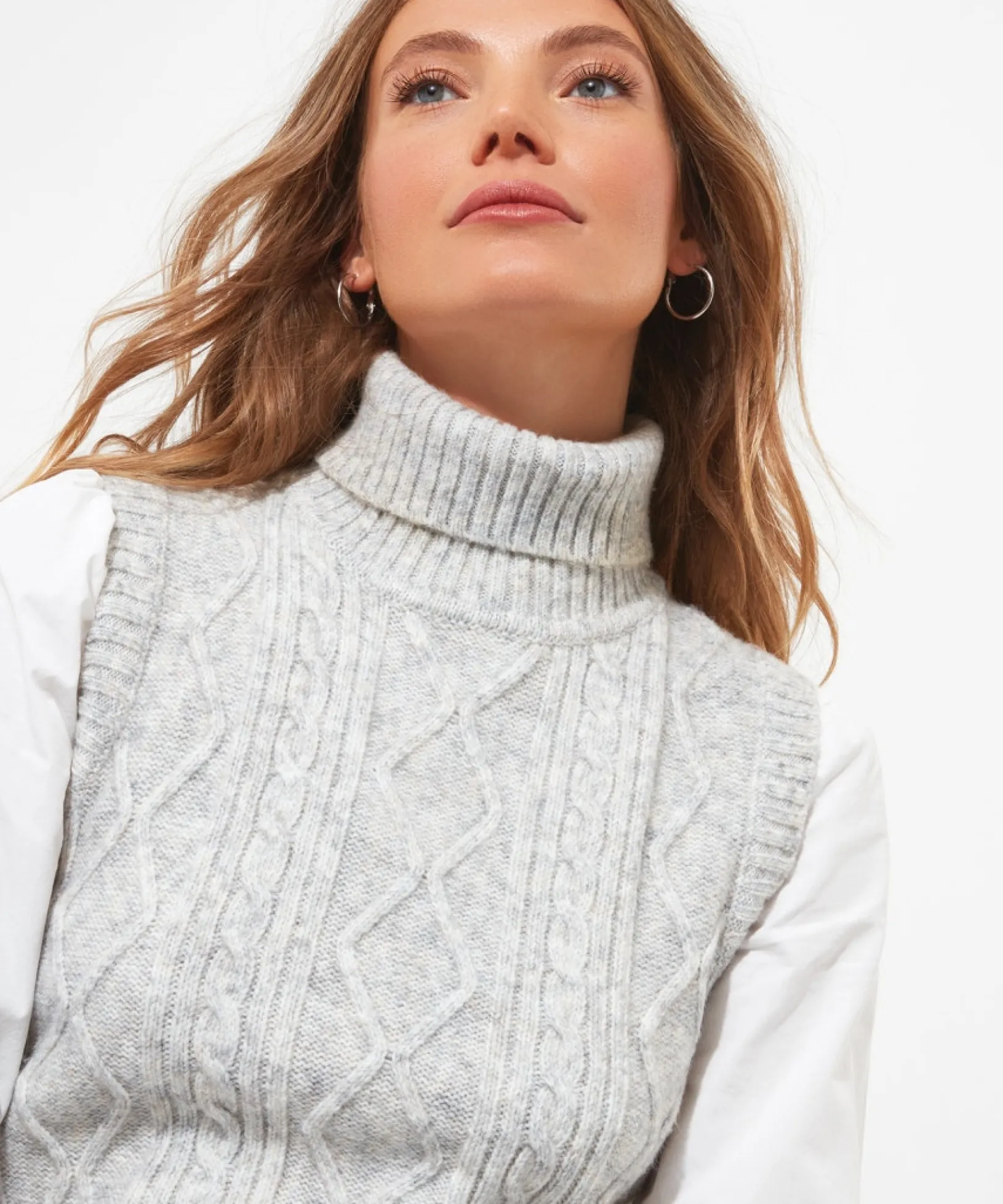 charming_cable_knit_vest_3.webp Cardigans & Coatigans | Sale Knitwear & Jumpers | Top Picks | Women's Joe Browns Charming Cable Knit Vest Grey