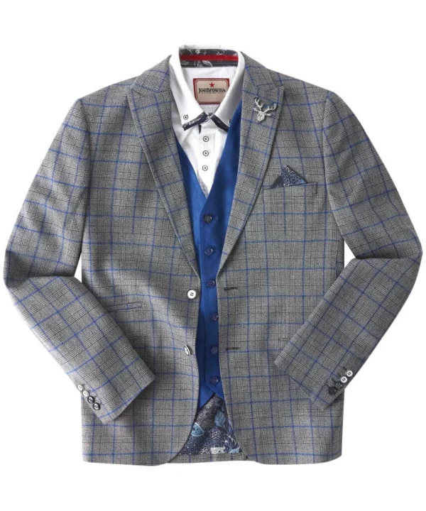 Sale Blazers | Sale Coats & Jacket | Men，s | Men，s Joe Browns Charming Check Blazer Grey
