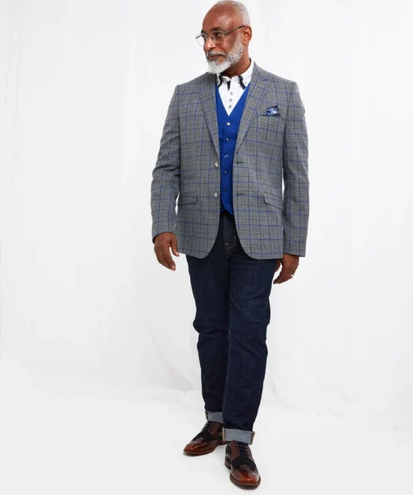 Sale Blazers | Sale Coats & Jacket | Men，s | Men，s Joe Browns Charming Check Blazer Grey