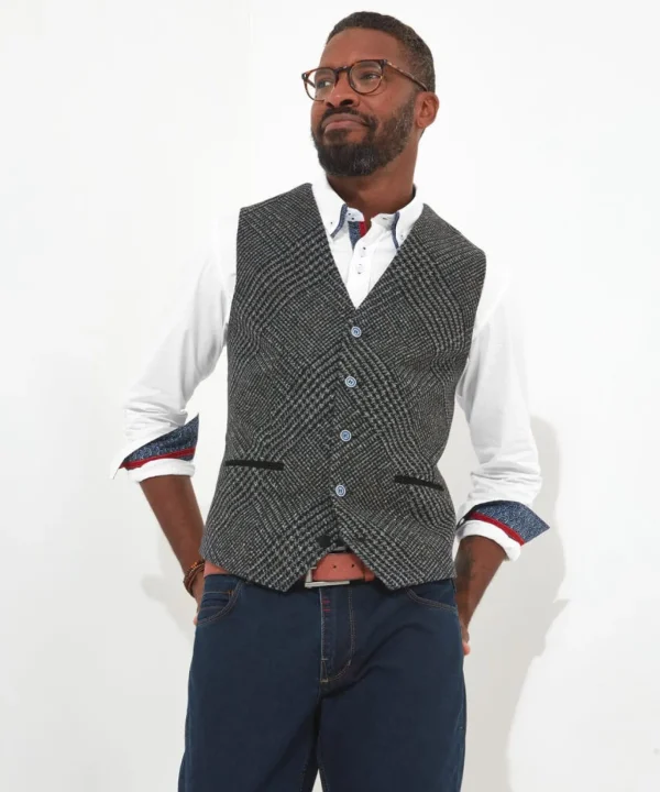 Shop Men's Collection | Men's Partywear | Waistcoats | Men's Tailoring | Coats & Jackets | Sale Waistcoats | Top Picks | Top Picks | Men,s | Top Picks | Men,s | Men,s Joe Browns Charming Check Waistcoat Grey