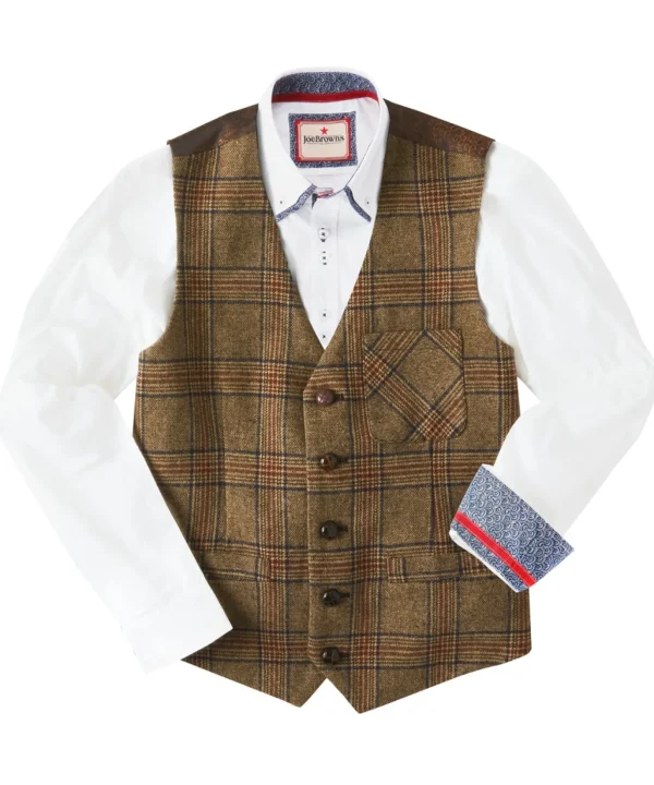 Waistcoats | Coats & Jackets | Sale Waistcoats | Men，s | Men，s | Men，s Joe Browns Charming Check Waistcoat Brown/Red / Green