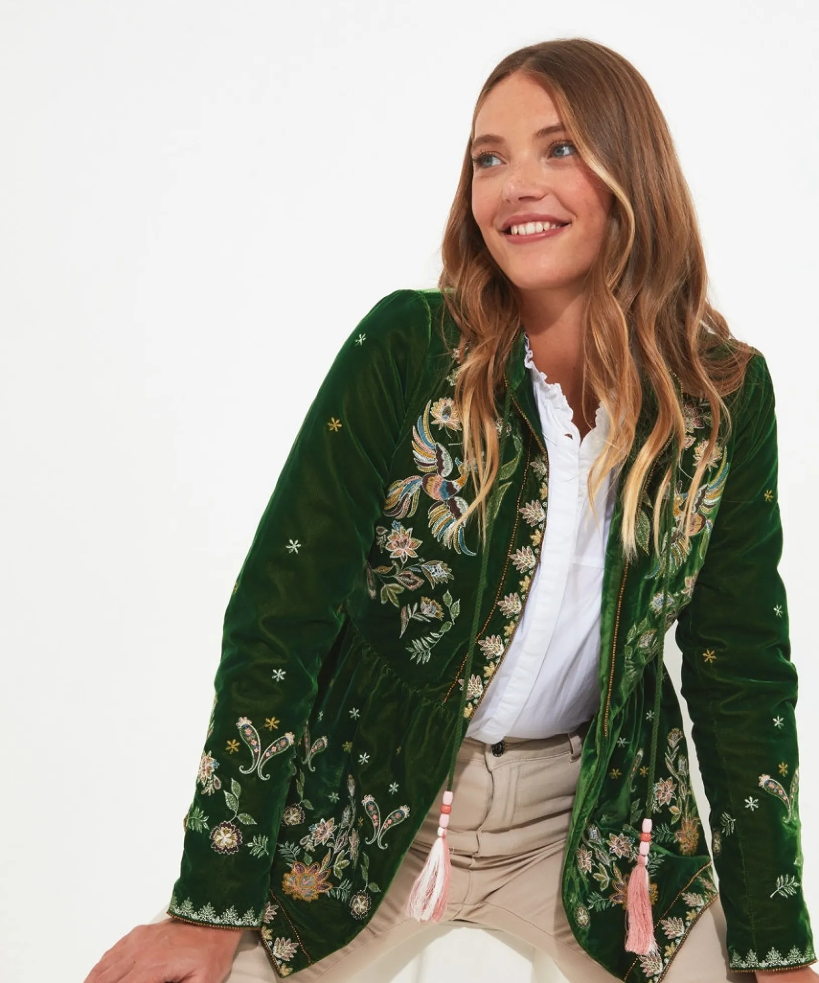 charming_embroidered_bout_5.webp Shop Women's Collection | Coats & Jackets | Shop Blazers | Sale Coats & Jacket | Top Picks | Women's | Women's | Women's Joe Browns Charming Embroidered Boutique Jacket Green