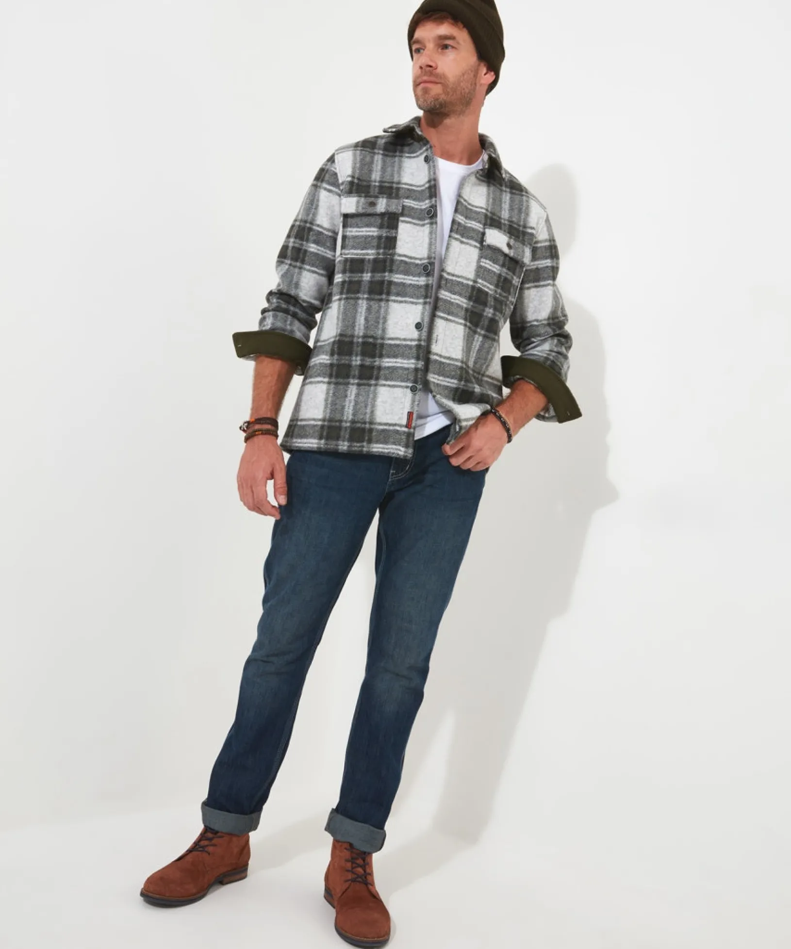 checked_out_shacket_3.webp Shop Men's Collection | Layering Essentials | Shirts | Sale Shirts | Top Picks | Men,s | Men,s | Men,s Joe Browns Checked Out Shacket Green