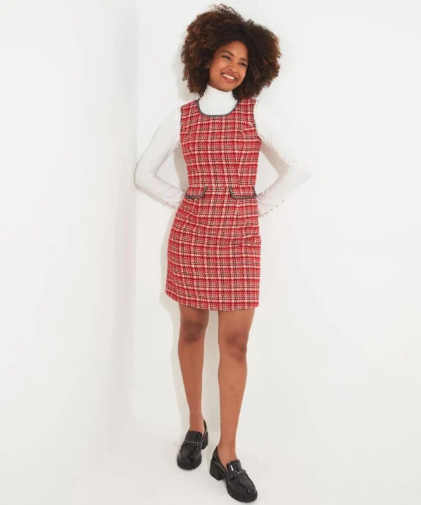 Shop Women's Collection | Vintage & Retro Dresses | Velvet & Devor茅 Dresses | Dresses | Top Picks | Top Picks | Top Picks | Women's Joe Browns Chic Check Dress Red