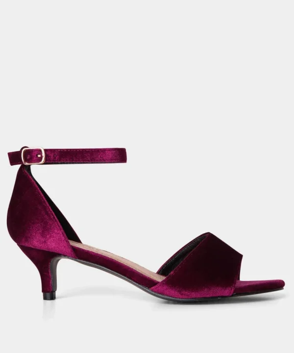 Party Footwear | Boots & Shoes | Sale Boots & Shoes | Top Picks | Women's | Women's Joe Browns Clara Dainty Velvet Heels Dark Red
