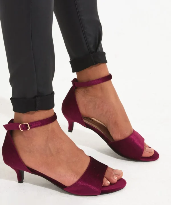 Party Footwear | Boots & Shoes | Sale Boots & Shoes | Top Picks | Women's | Women's Joe Browns Clara Dainty Velvet Heels Dark Red