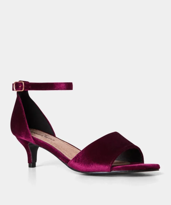 Party Footwear | Boots & Shoes | Sale Boots & Shoes | Top Picks | Women's | Women's Joe Browns Clara Dainty Velvet Heels Dark Red