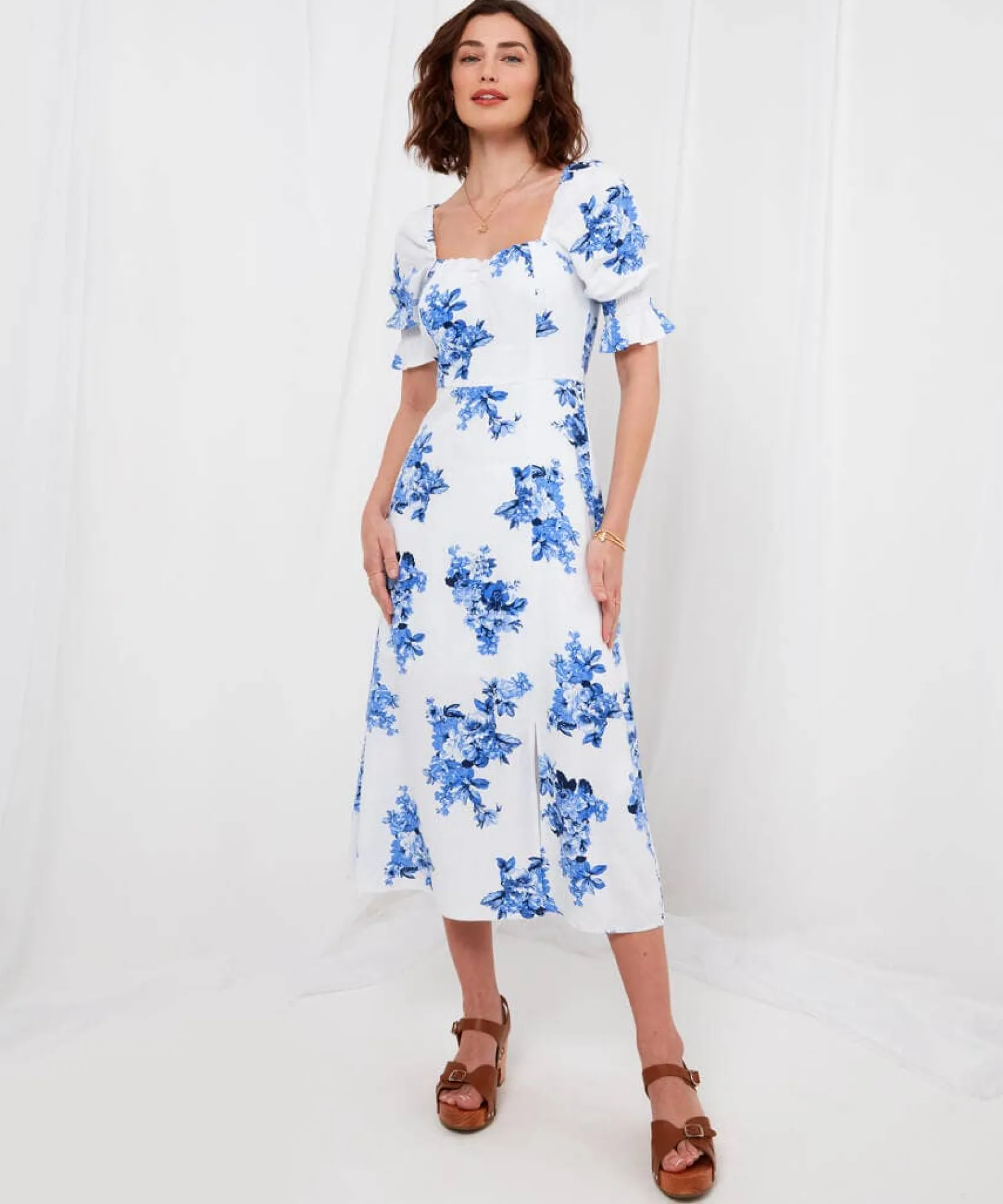 clarissa_linen_blend_flor_0.webp Sale Dresses | Women's Joe Browns Clarissa Linen Blend Floral Dress Multi