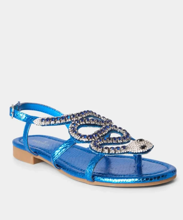 Sale Boots & Shoes | Women's Joe Browns Cleo Diamante Snake Sandals Blue Multi