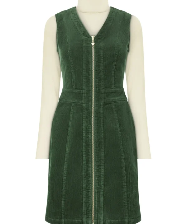 Shop Women's Collection | Vintage & Retro Dresses | Dresses | Sale Dresses | Top Picks | Top Picks | Women's | Women's Joe Browns Confident Cord Pinafore Dress Green