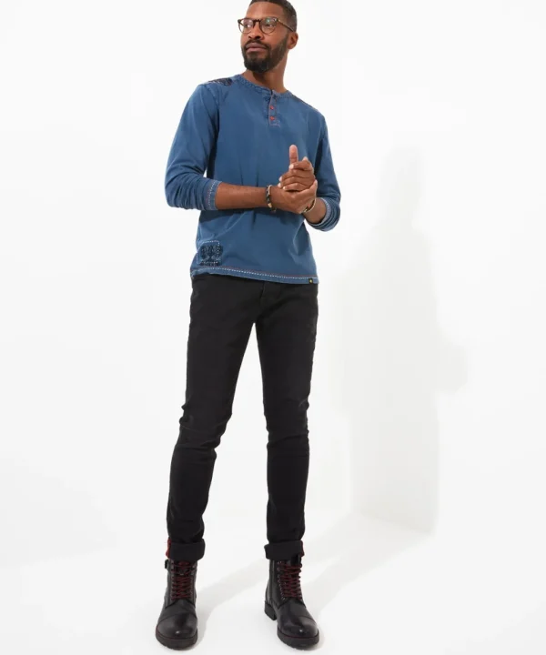 Shop Men's Collection | Henley Tops | Layering Essentials | Tops & T-Shirts | Sale Tops & T-Shirts | Top Picks | Men，s | Men，s | Men，s | Men，s Joe Browns Cool And Customised Henley Blue