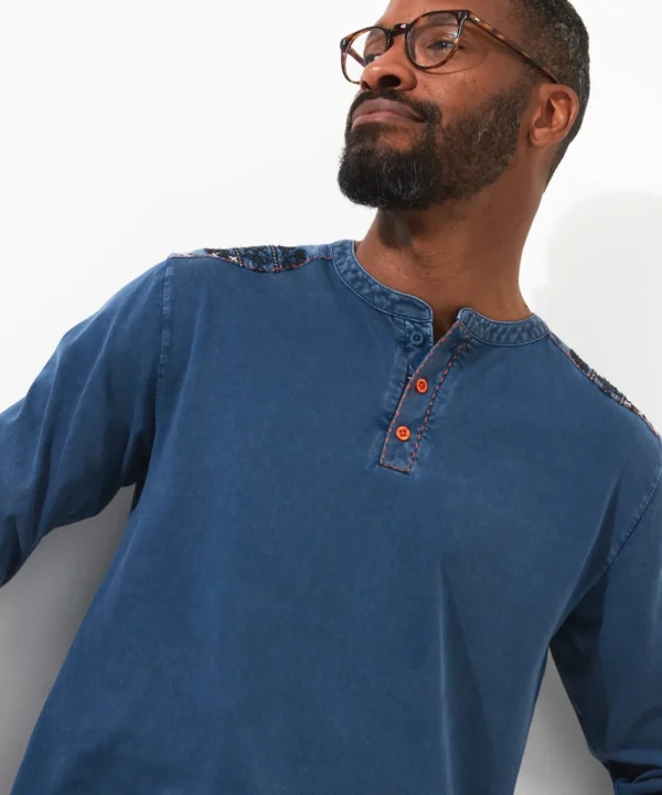 Shop Men's Collection | Henley Tops | Layering Essentials | Tops & T-Shirts | Sale Tops & T-Shirts | Top Picks | Men,s | Men,s | Men,s | Men,s Joe Browns Cool And Customised Henley Blue