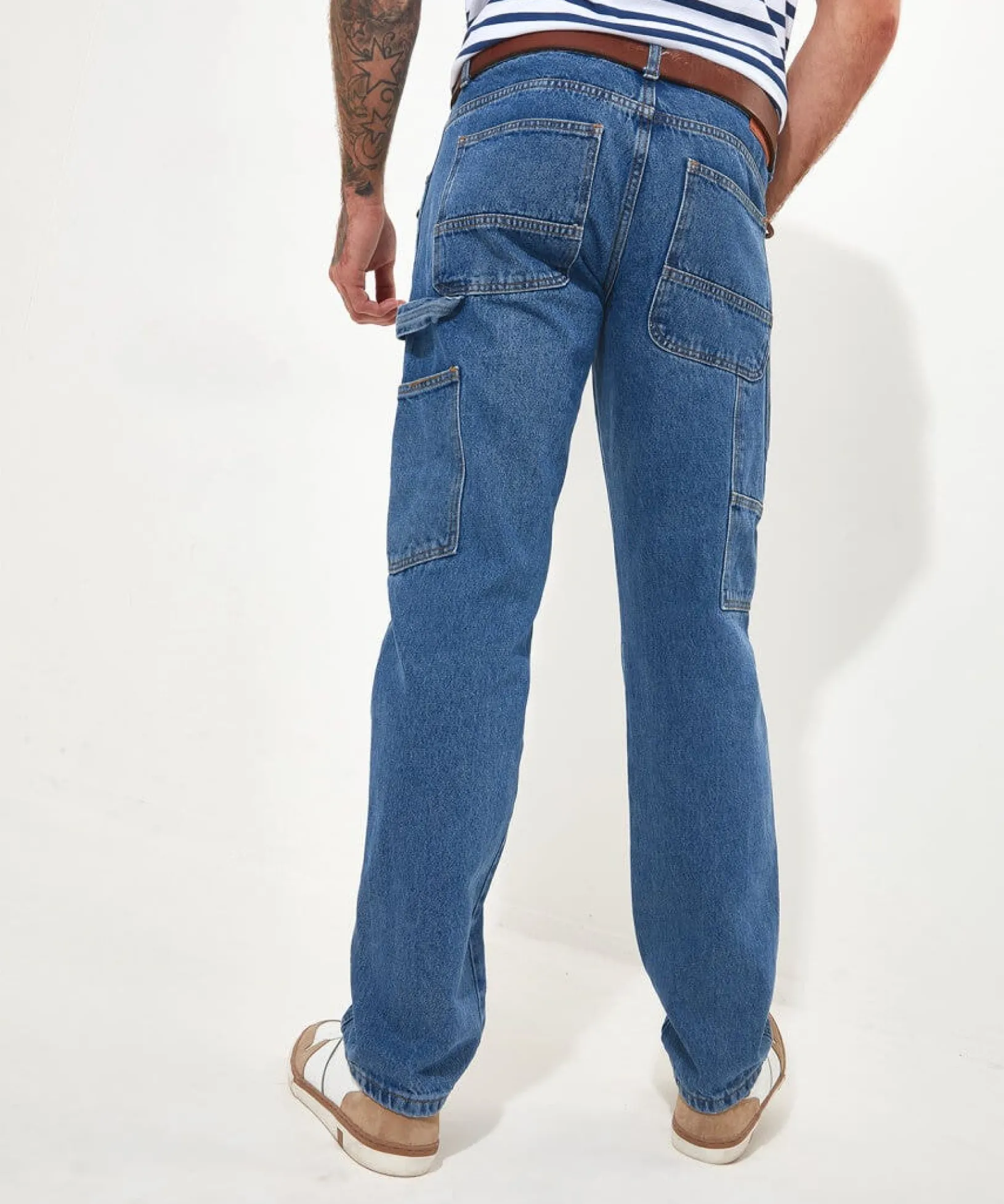 cool_carpenter_jeans_4.webp Shop Men's Collection | Jeans & Trousers | Denim Styles | Top Picks | Men,s | Men,s Joe Browns Cool Carpenter Jeans Mid Wash