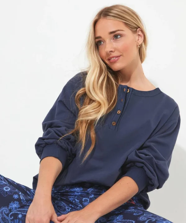 Pyjamas & Loungewear | Cardigans & Coatigans | Sale Pyjamas & Loungewear | Sale Tops, Tunics & Blouses | Women's | Top Picks | Women's | Women's Joe Browns Cosy Up Sweatshirt Blue