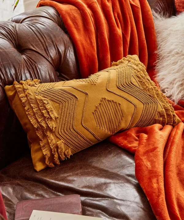 Cushions & Throws | Home Joe Browns Cotton Tufted Cushion Ochre / Grey