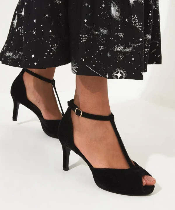 Party Footwear | Boots & Shoes | Top Picks | Women's Joe Browns Cover Girl T Bar Shoes Black