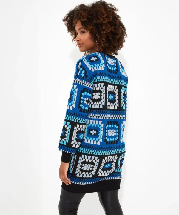 Tops, Tunics & Blouses | Sale Tops, Tunics & Blouses | Women's | Women's Joe Browns Crochet Effect Sweat Tunic Dress Blue