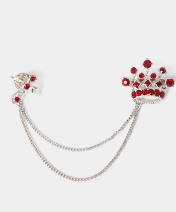 Sale Accessories | Men，s Joe Browns Crown Jewelled Chain Pin Silver Multi