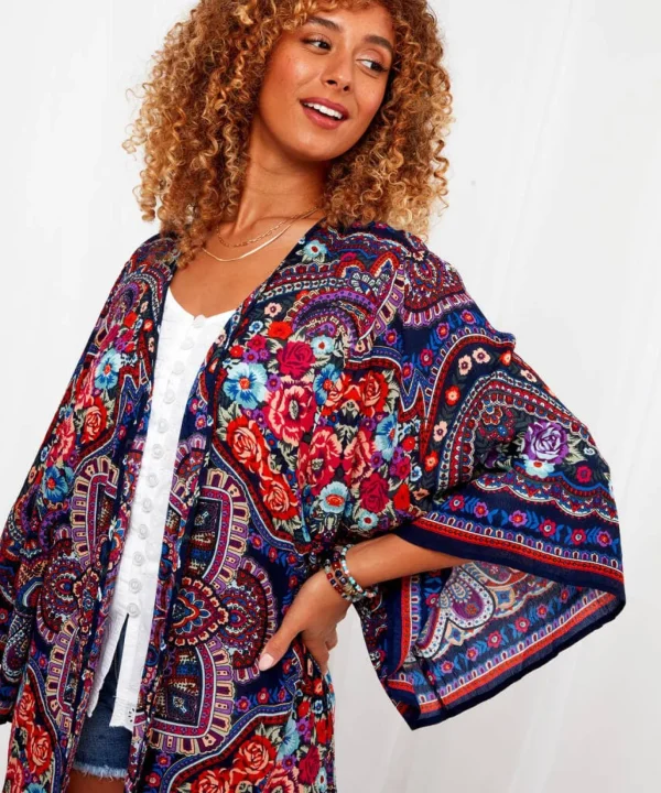 Tops, Tunics & Blouses | Sale Tops, Tunics & Blouses | Women's | Women's Joe Browns Curious Carnival Kimono Multi / Orange