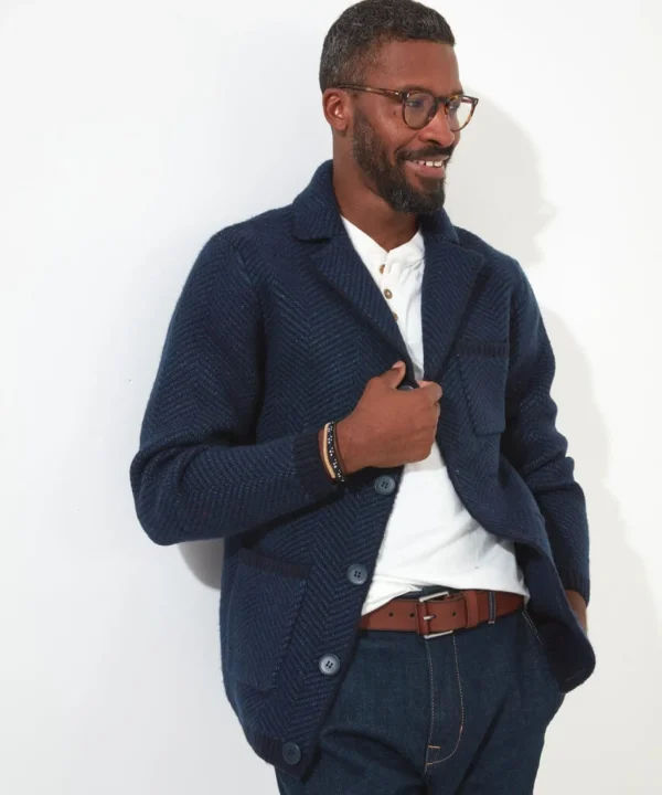 Shop Men's Collection | Knitwear & Jumpers | Top Picks | Men,s Joe Browns Cut Above Cardigan Navy
