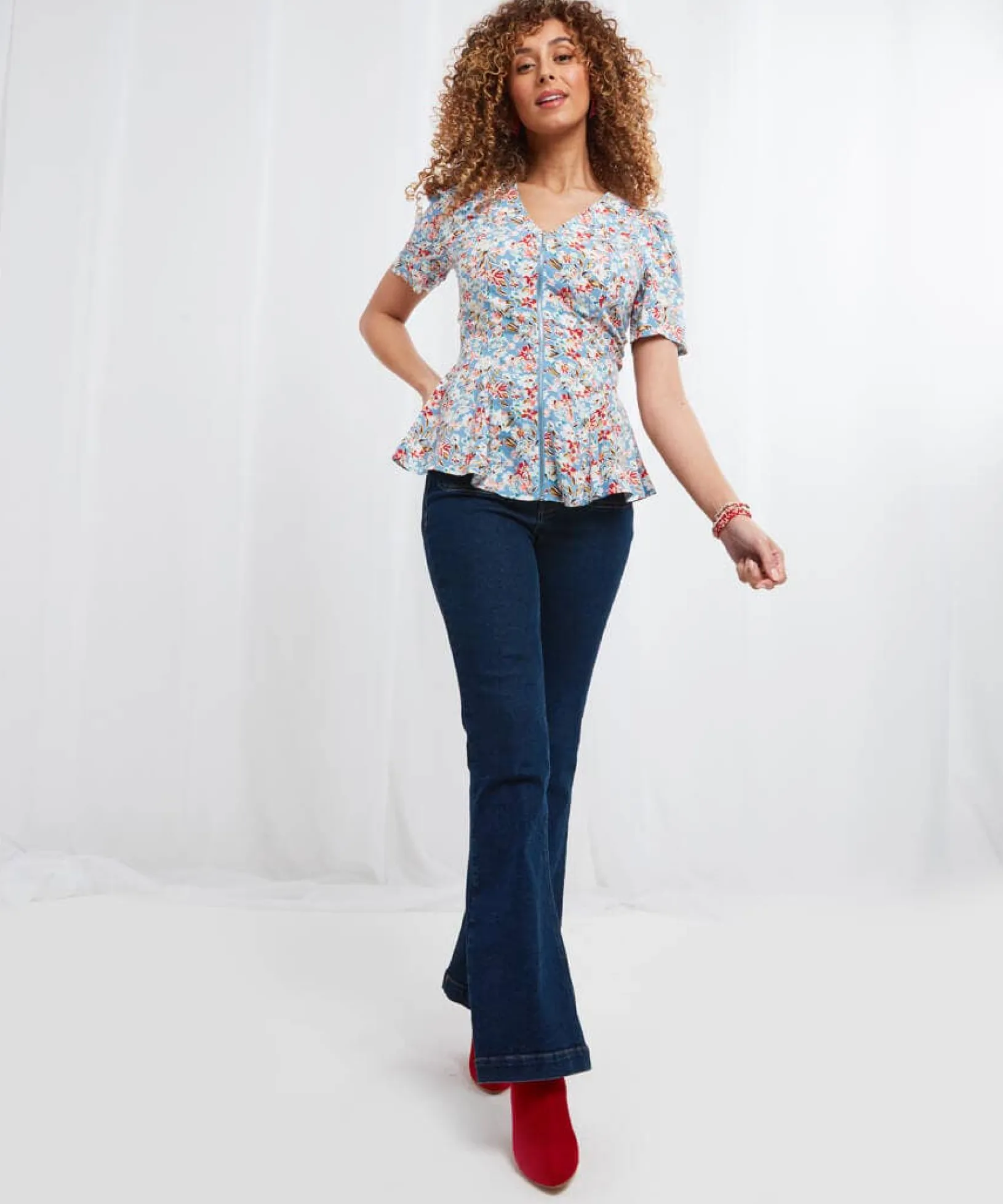 dancing_florals_top_2.webp Sale Tops, Tunics & Blouses | Women's Joe Browns Dancing Florals Top Multi