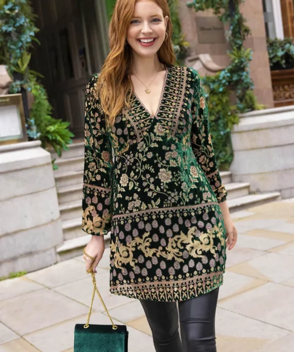 Shop Women's Collection | Velvet & Devor茅 Dresses | Boho Dresses | Party Dresses | Occasion Outfits | Tops, Tunics & Blouses | Dresses | Sale Tops, Tunics & Blouses | Top Picks | Top Picks | Top Picks | Top Picks | Top Picks | Women's | Women's | Women's Joe Browns Destiny Devore Tunic Midnight