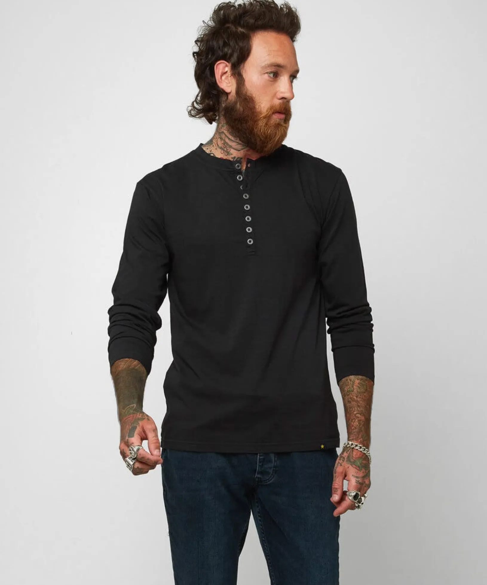 distinctive_henley_0.webp Plain Tops & T-Shirts | Henley Tops | Hoodies & Sweatshirts | Layering Essentials | Tops & T-Shirts | Top Picks | Men,s | Men,s | Men,s | Men,s Joe Browns Distinctive Henley Black / Khaki