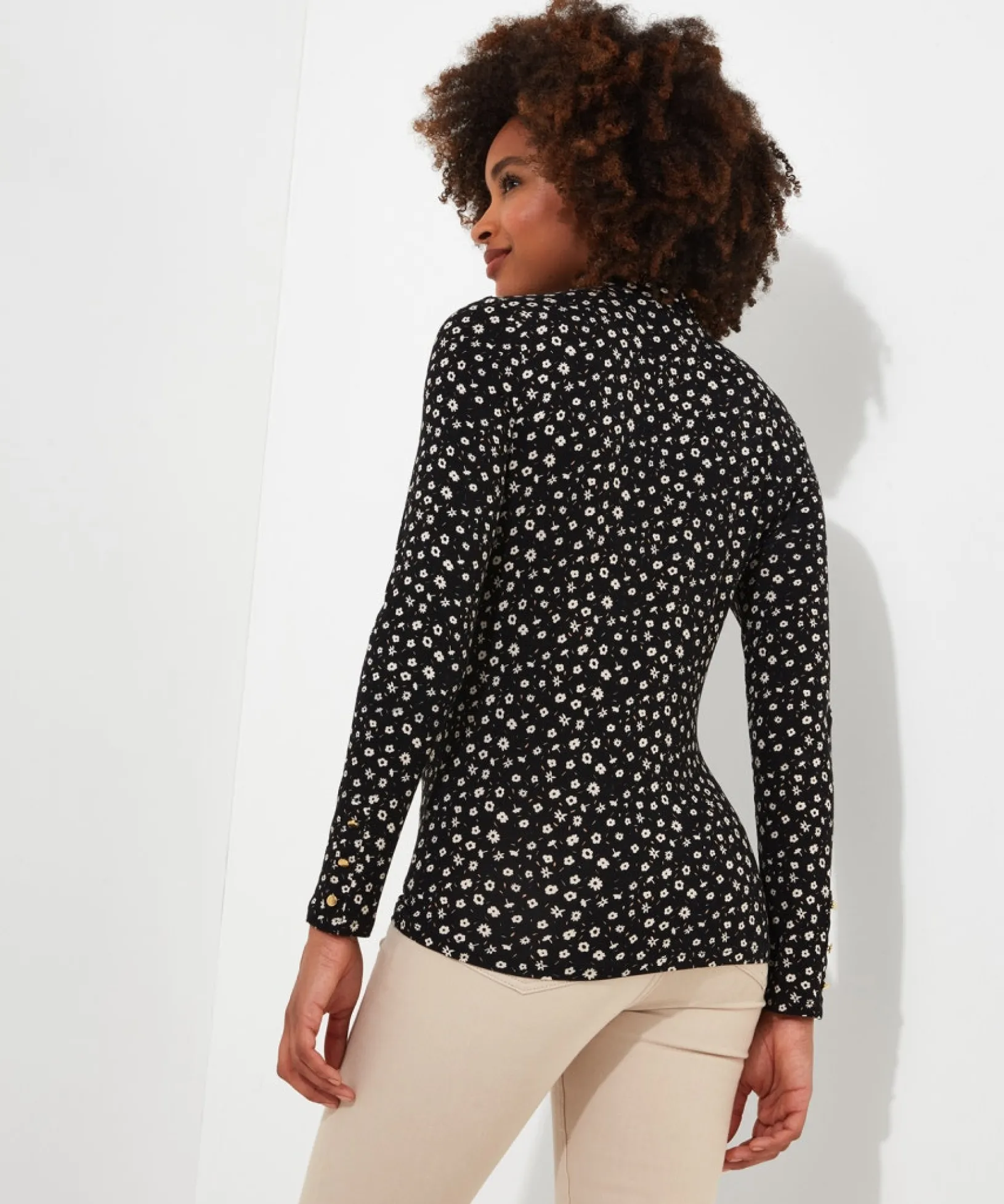 ditsy_floral_roll_neck_4.webp Tops, Tunics & Blouses | Sale Tops, Tunics & Blouses | Women's | Women's Joe Browns Ditsy Floral Roll Neck Black