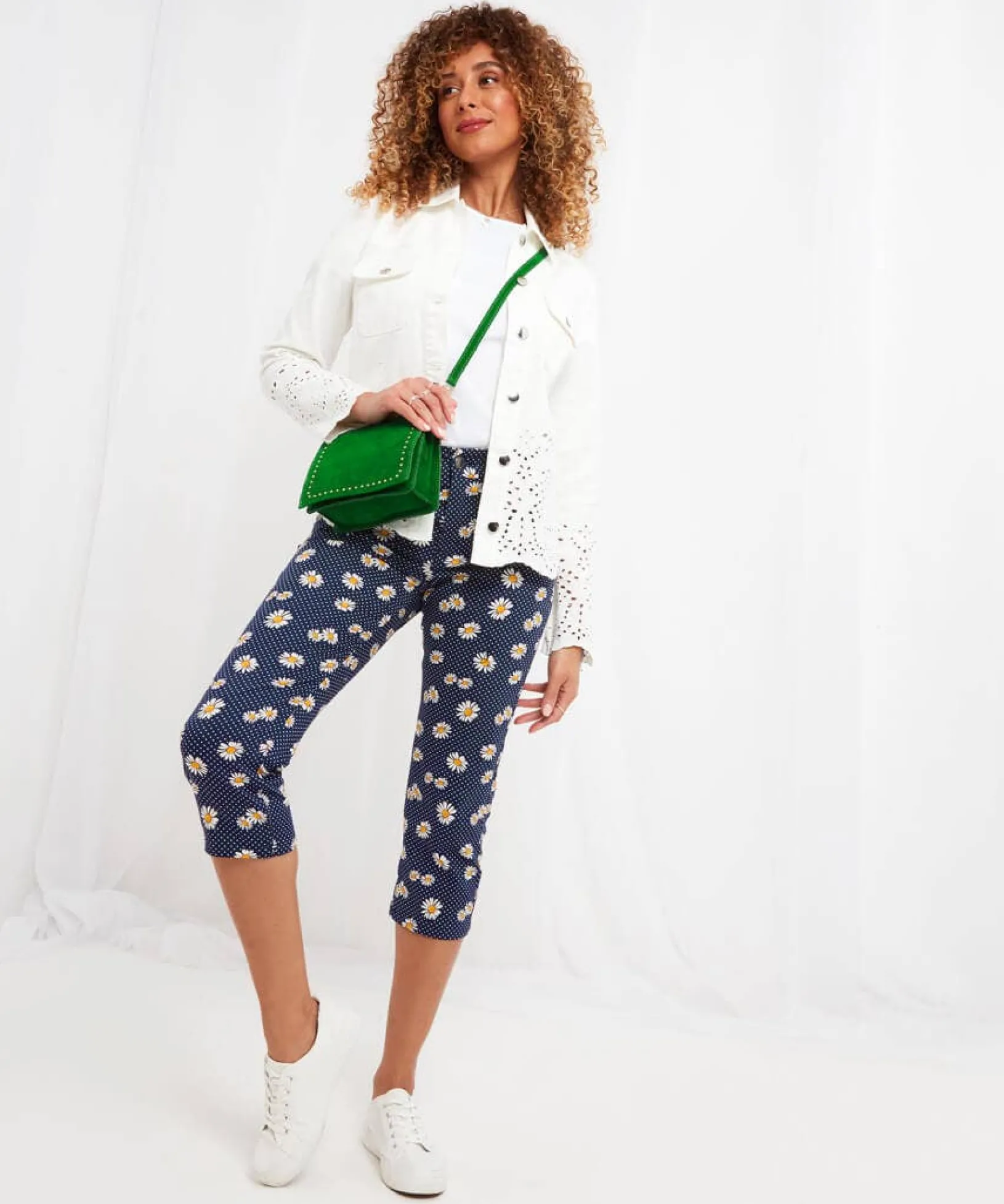 dots_and_daisies_crop_tro_2.webp Sale Jeans & Trousers | Women's Joe Browns Dots And Daisies Crop Trousers Blue