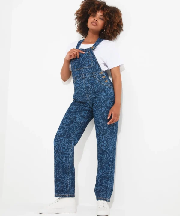 Shop Women's Collection | Denim Styles | Jumpsuits | Jeans & Trousers | Sale Jeans & Trousers | Top Picks | Women's | Women's | Women's | Women's Joe Browns Dreamer Printed Dungarees Blue